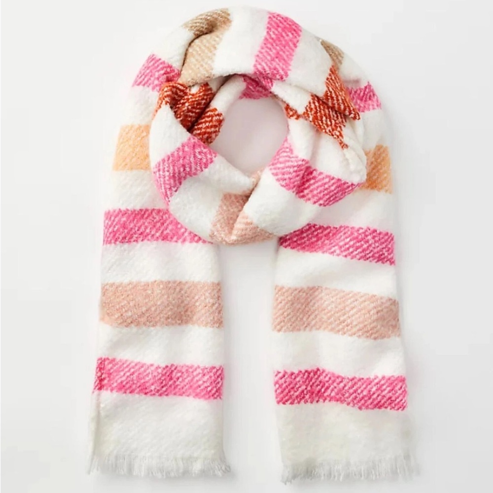 NEW Ann Taylor LOFT Blanket Scarf Striped Oversized Soft & Cozy
